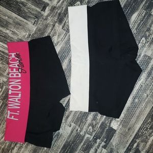 🌴"Fort Walton Beach Florida" Sz M Spandex shorts COMBO (2 Pairs)